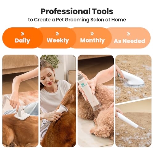 Neakasa P1 Pro Pet Grooming Kit & Vacuum Suction 99% Pet Hair, Professional Clippers with 5 Proven Grooming Tools for Dog and Cat