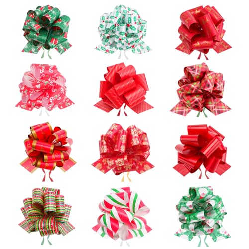 G2PLUS 12 Stück Weihnachten Geschenkschleife, Große...