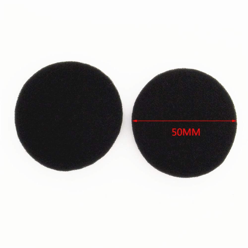 1000 pezzi 50 mm nero schiuma di ricambio cuscinetti auricolari cuscino cuscinetti auricolari spugna parti di riparazione copre tazze compatibili con cuffie diametro 5 cm