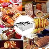 Maszyna do Ciasta Kominowego, Piec do Kołaczy Węgierskich, Ofen do Ciasta Kominowego ze Stali Nierdzewnej, z 2 Narzędziami do Pieczenia i Drewnianymi Uchwytami do Restauracji, Kuchni Domowej