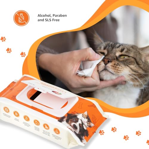 Image of Amazon Basics Pet Grooming Wipes | Mild Scent | Odor Control | Moisturizing | Antibacterial | Safe for All Dogs, Cats, Puppies, Kittens | Suited for Travel & Outdoors | 300 Count (100 x 3 Pack)