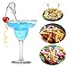 12 Pcs Stainless Steel Cocktail Picks for Drinks Diamond Garnish Picks Cocktail Toothpicks Clear Rhinestone Head Cocktail Skewers Reusable Martini Picks for Cocktails Drink Olive Stir, 4.7 Inch