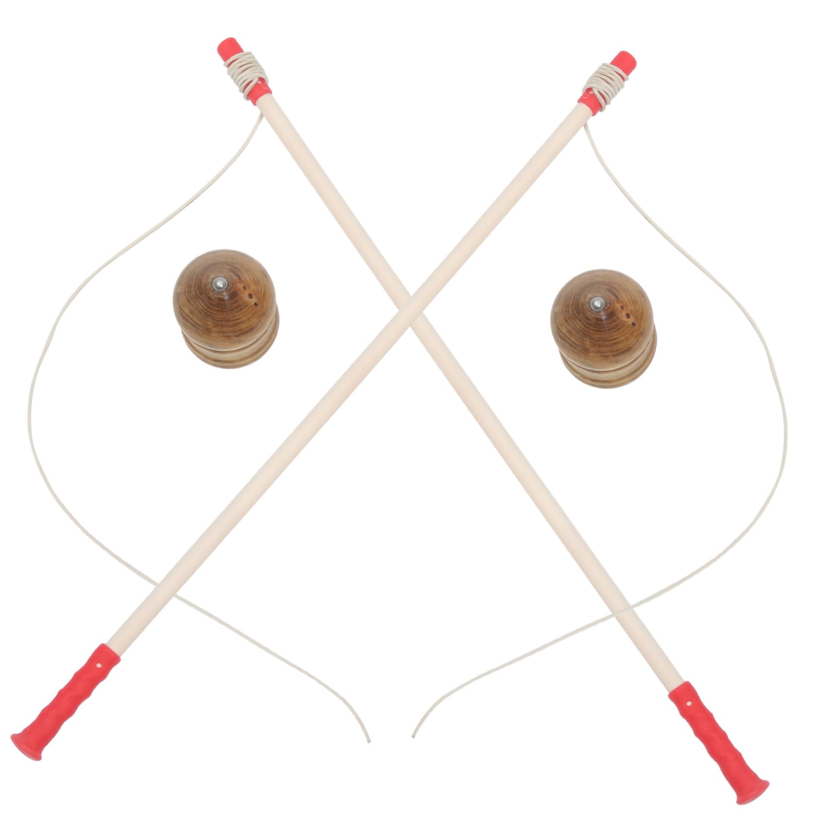 Peonza Tradicional de Madera Maciza, 2 Juegos para Niños