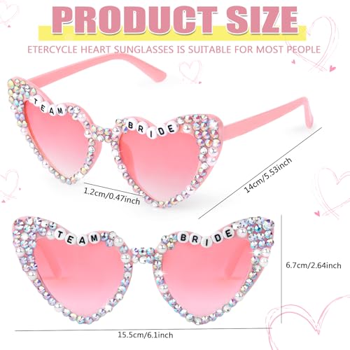 Etercycle Heart Sunglasses, Team Bride Sun Glasses, Bridesmaid Gifts Heart Glasses Bachelorette Party Wedding Accessories2