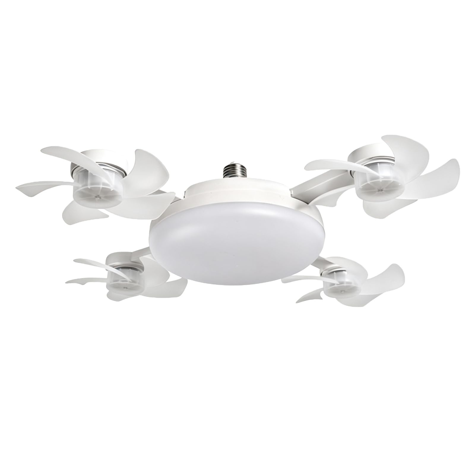 ANBTUKJ E27 Ceiling Fan with Light Remote,Timer Quiet, 4-Head LED 3 Speeds 3 Color Dimmable Foldable for Living Room Closet Laundry