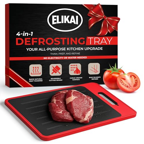 ELIKAI Defrosting Tray for Frozen Meat – 4-in-1 Meat Thawing Tray...
