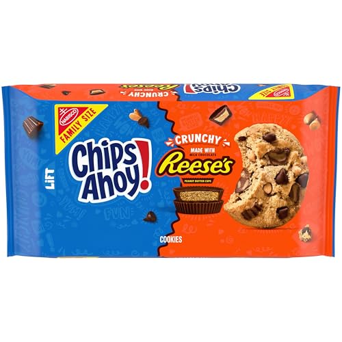 Chips Ahoy! Galletas con tazas de cacahuete Reese's Tamaño familiar Paquete de 14.25 onzas, galletas de chocolate, 1 unidad