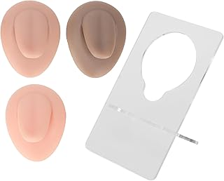 Modelo de língua de silicone, 3 peças, modelo de língua de silicone 3D, macio, realista, piercing de língua falsa, modelo de exibição de silicone, modelo de nariz, peças do corpo, para exibição de joias