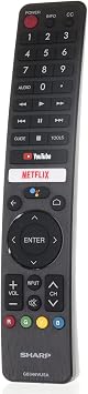 ANDERIC Originals GB346WJSA Remote Control with Google Voice for Sharp AQUOS Google LCD LED TVs with Shortcuts - YouTube, Netflix GB326WJSA - RRMCGB346WJSA | RF & IR