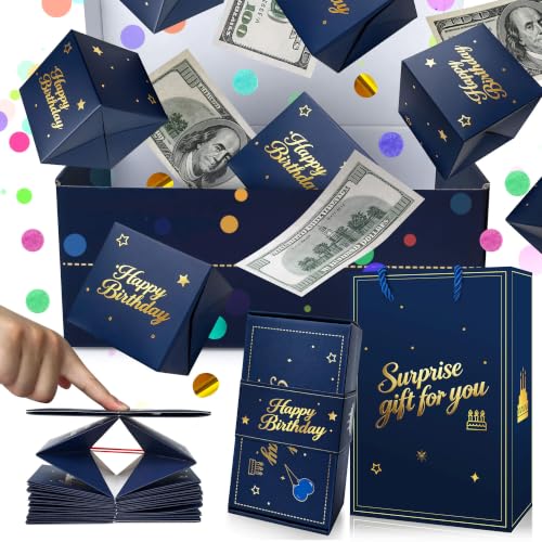 Happy Birthday Surprise Explosion Gift Box, Automatic Pop Up Money Cash