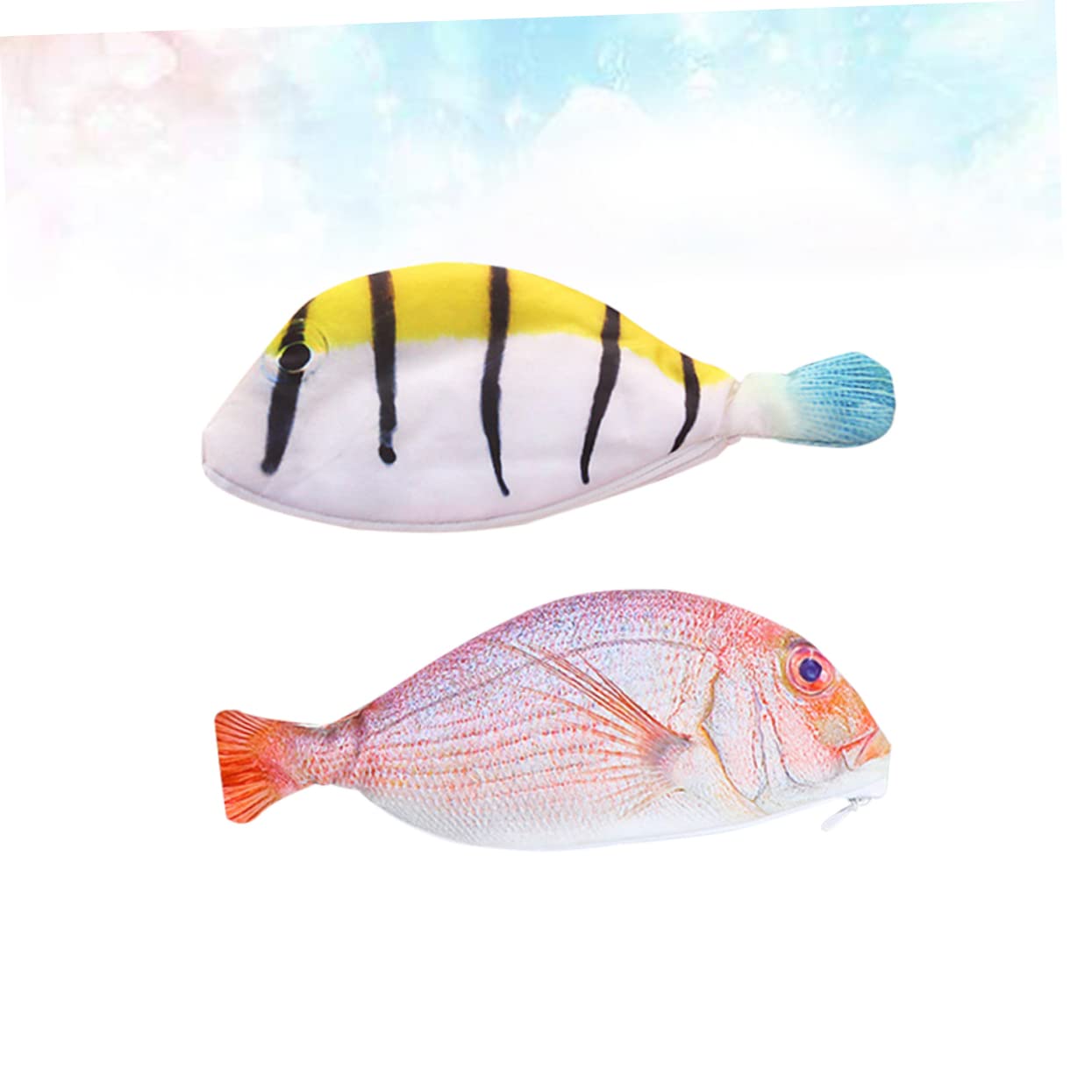 EXCEART 6pezzi Borsa Astuccio Multifunzionale Forma Di Pesce Per Scuola e Cancelleria Portapenne Porta Monete e Trucchi Materiale Resistente e Lavabile