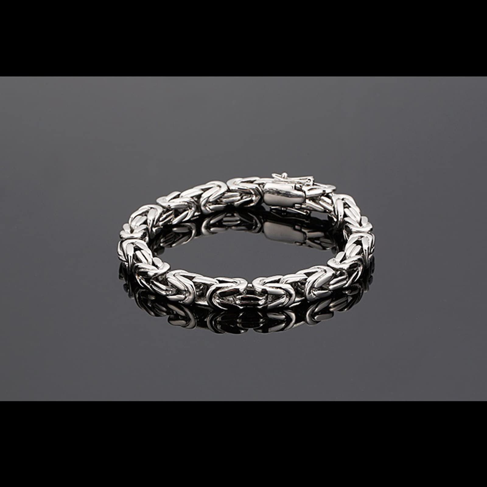 Armbänder Edelstahl Männer, Armband Silber Gold 22CM 8MM Breite Königsarmband Partnerarmband Armband Charms