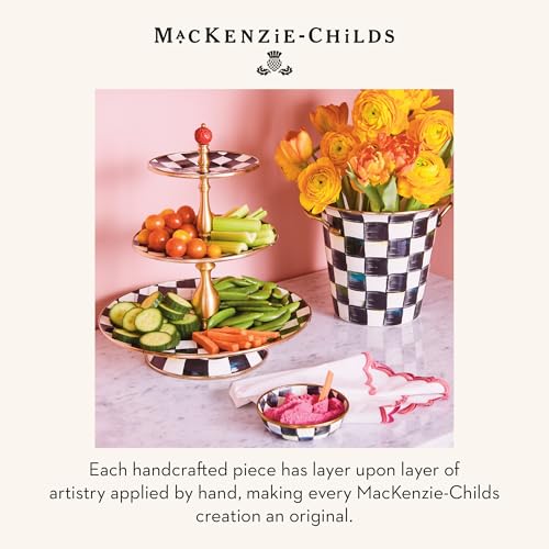 Image of MACKENZIE-CHILDS Three-Tier Sweet Stand, Black-and-White Courtly Check
