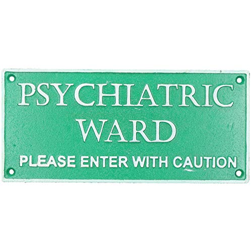 Plaque de psychiatrie pour décorer un mur blanc et personnaliser une pièce style industriel