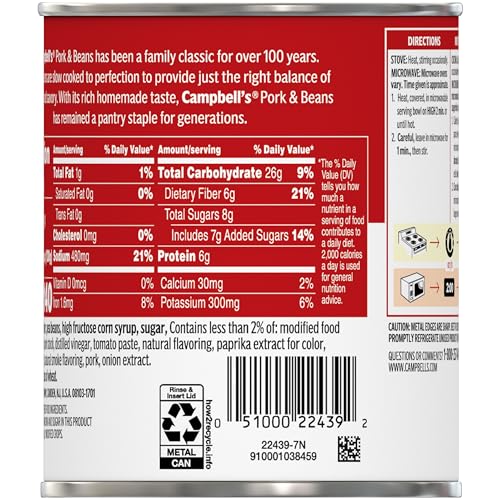 Image of Campbell's Pork and Beans, 14.8 Oz Can (Pack of 5)
