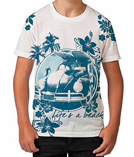 Bang Tidy Clothing Life'S A Beach Summer Surfing Retro Hawaiian Flowers Boys Unisex Child...