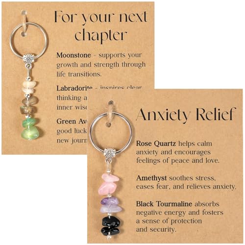 Llavero de Cristal, 2 Piezas Llavero de Cristal Natural, Llaveros de Cristales Naturales con Tarjeta de Regalo, llavero de Buena Suerte, Llaveros de Mujer, Regalos Suerte para Mujeres y Niñas Llavero de Cristal, 2 Piezas Llavero de Cristal Natural, Llaveros de Cristales Naturales con Tarjeta de Regalo, llavero de Buena Suerte, Llaveros de Mujer, Regalos Suerte para Mujeres y Niñas