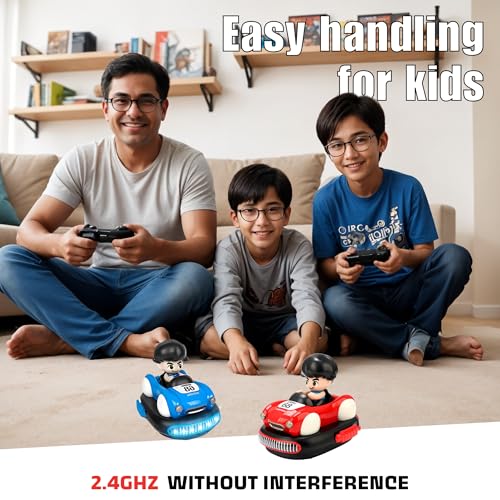 Image of RC Bumper Cars Set of 2 with Ejecting Drivers, 360 Drift 2 Player RC Bumper Car for Kids, Two Player Remote Control Car Battle Bumpers Toy with Music, Battle Bumper Cars for Kids and Adults