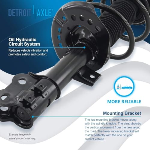 Image of Detroit Axle - 2.0L Front Struts & Loaded Knuckle Kit for 2011 Kia Optima, 2 Steering Knuckles w /Wheel Bearing Hubs Assembly 2 Struts with Coil Spring Replacement Suspension Kit