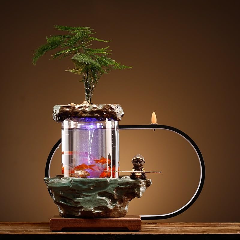Fuente De Interior Fuente de sobremesa Estilo Chino con circulación de Agua, Adornos Decorativos, Sala de té, Sala de Estar, Empresa, Oficina, Fuente de Escritorio Fuente De Sobremesa