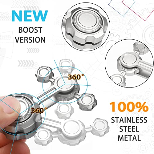 Image of Gear Fidget Spinner Metal Toy for Kids Adults, Cool Gadget Finger Hand Spinner Roller Desk Toy, Anxiety Stress Relief Autism ADHD Toy for Christmas Stocking Stuffer Gift for Boys Teen Men