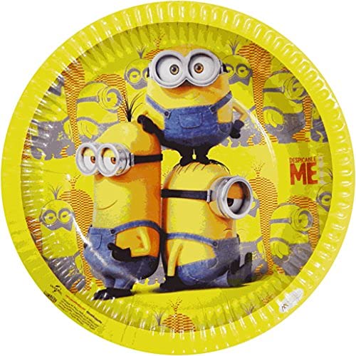 ThemeHouseParty® All Party Product Theme Based Party Product Cartoon Print Birthday Party Supplies ( 9" Plate) (Minion)