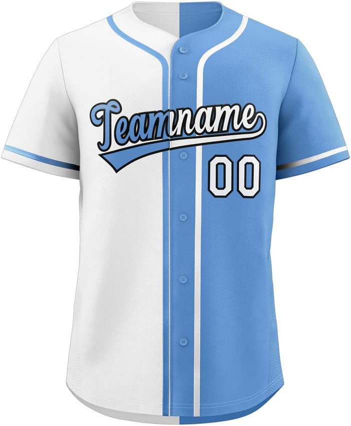 KXK Custom Split Baseball Jersey Button Down Shirt Sports Personalized Stitched Name Number for Men/Women/Boy
