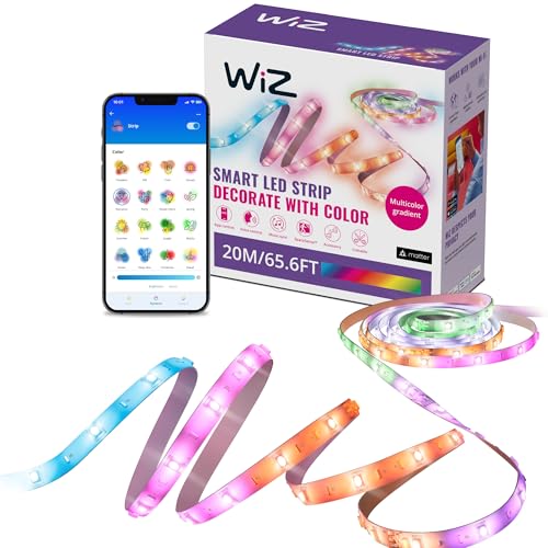 Image of WiZ Connected 65.6 ft LED Light Strip For Your Smart Home - Flowing Multicolor LED, Color-Changing, Cuttable - Voice /App Control - 2 Rolls