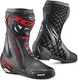 14-4318 tcx Material: Leder TCX RT-RACE Motorradstiefel, Schwarz/Rot, Schwarz/Rot, 43