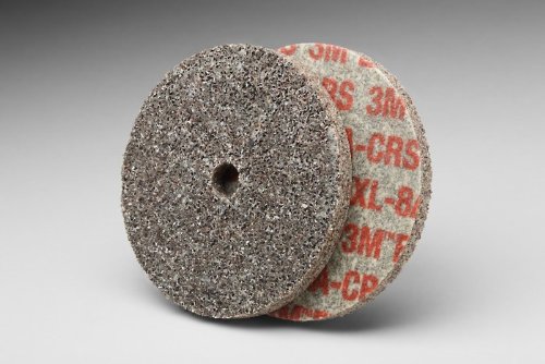 3M Scotch-Brite XL-UW Unitized Aluminum Oxide Medium Deburring Wheel - Coarse Grade - Arbor Attachment - 3 in Diameter - 1/4 in Center Hole - 1/4 in Thickness - 13763 [PRICE is per WHEEL]