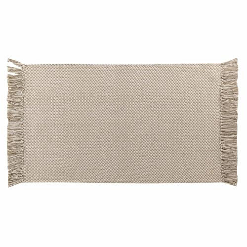 Douceur d'Intérieur, Tapis Rectangle à Franges (50 x 80 cm) Pietro Marron, Coton & Polyester Tissé