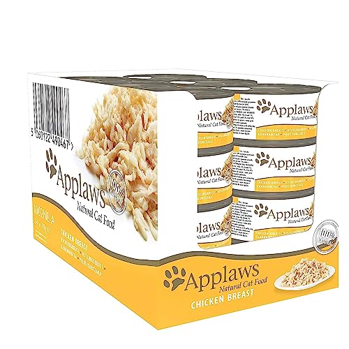 Applaws Vollständig natürlich getreidefrei Huhn-GeschmackKatzentrockenfutter für ausgewachsene Katzen - 2kg wiederverschließbarer Beutel & Premium Natural Katzenfutter Nass, Huhn in Brühe 70g Dose