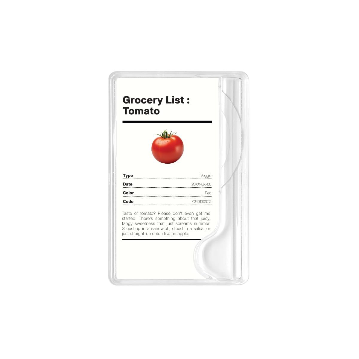 NTHLKE Compatible with MagSafe PC Clear Card Holder Wallet | Grocery List (Tomato)