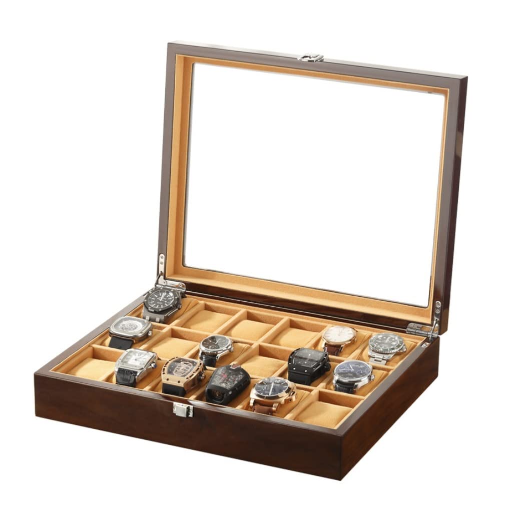 QUSYZD Watch Case Watch Roll Wooden Watch Box 18 Slot Watch Display Box Jewelry Storage Box Watch Box Watch Winder,