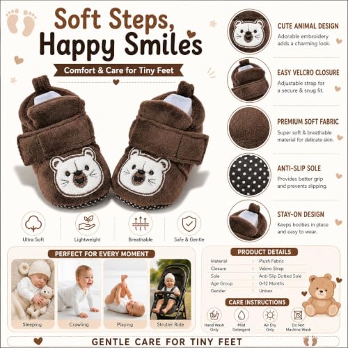 Image of Star Fish Baby Boys & Girls 3 TO 12 Months Skin Friendly Comfortable & Breathable Booties