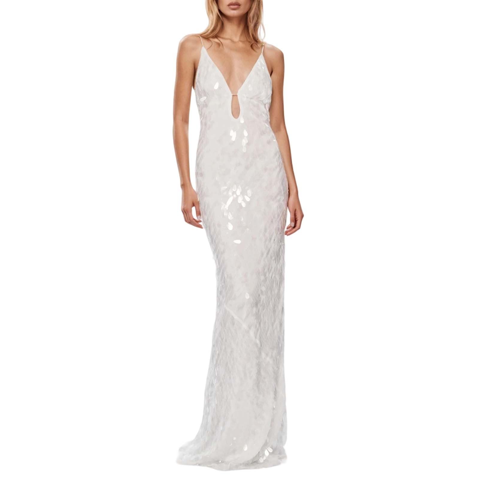 Vestido de noche con lentejuelas para mujer, sexy, hombros descubiertos, elegante, cuello en V, vestido largo, vestido de cóctel, vestido de baile, vestido bohemio, cintura alta, abertura