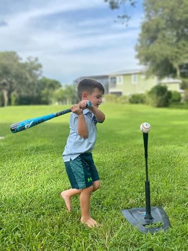 Tanner Jr. Batting Tee For Kids + Toddlers | Premium Youth Tee Ball Tee W/Easy Height Adjustments. Learn Like Pro. Built To Last. Black & Blue #TOP7