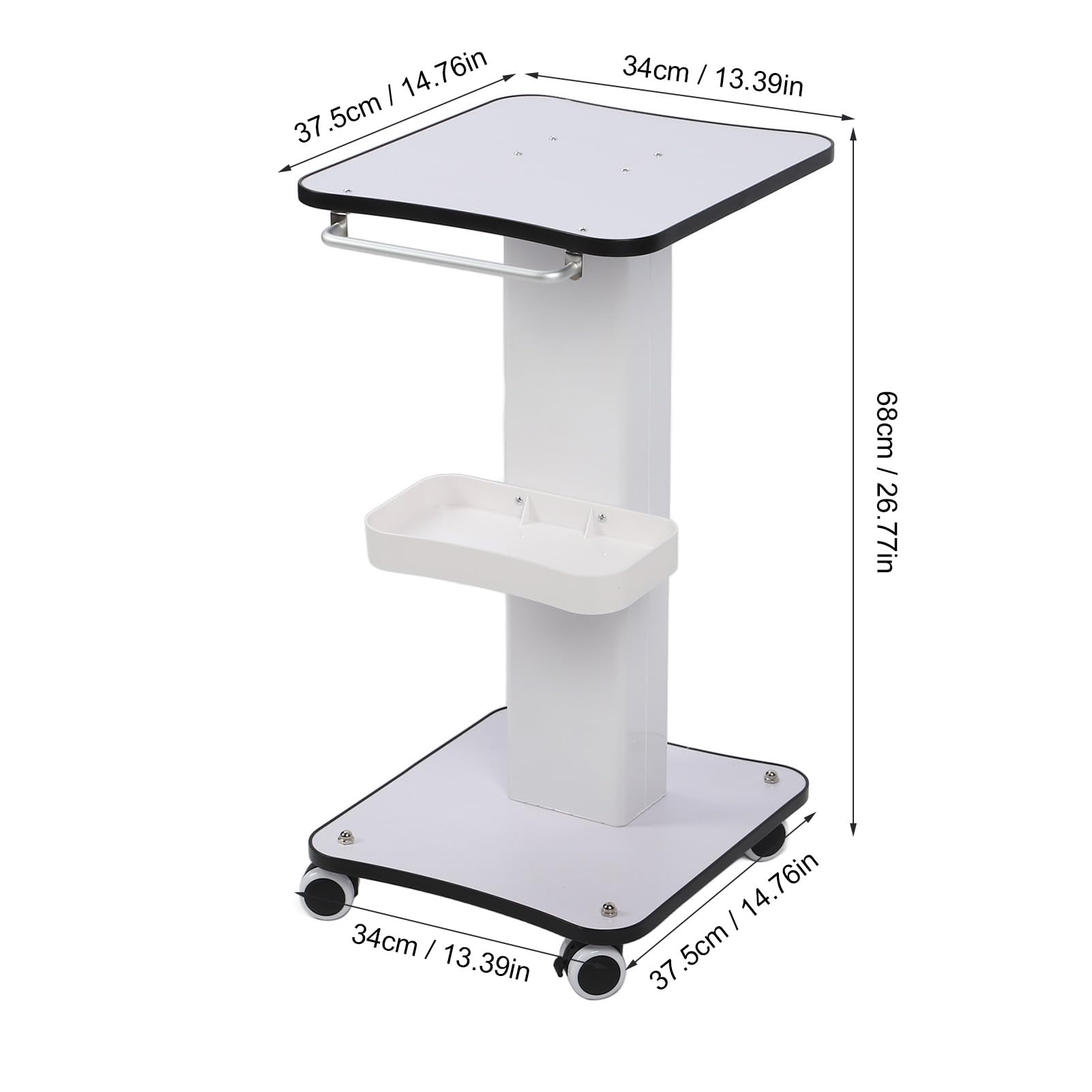 Naroote Wózek na Kółkach do Salonu Kosmetycznego Spa z Cichymi Kółkami do Efektywnej Organizacji Sprzętu w Salonach 37,5 X 34 Cm