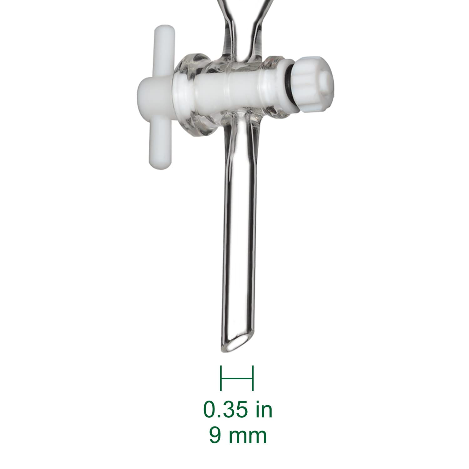 FunChem Kegelförmiger Abtrenntrichter 250 ml mit 24/29 Gelenken und PTFE-Hähne, Trenntrichter aus Borosilikatglas mit Dickwandigem Design