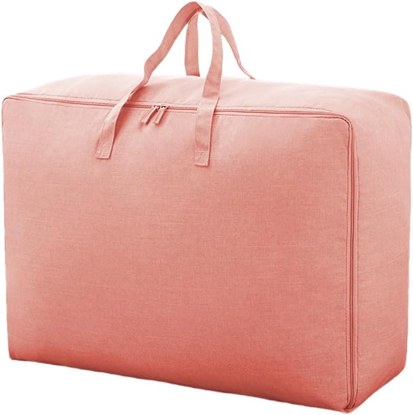 ピンク、XL、HBNOM 超省スペース自己圧縮オーガナイザー、頑丈な引っ越しバッグ、二層デザイン、耐摩耗性生地、掛け布団ブランケット