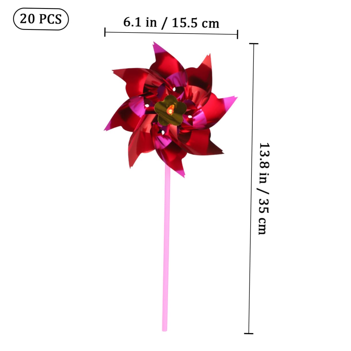 TOYANDONA 20pcs Plastic Rainbow Pinwheel, Lawn Pinwheels Party Windmill DIY Pinwheel for Kids Toy Garden Lawn Decor, Random Color