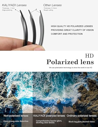Image of KALIYADI Polarized Sunglasses for Men and Women Matte Finish Sun glasses Color Mirror Lens UV Blocking (3 Pack)