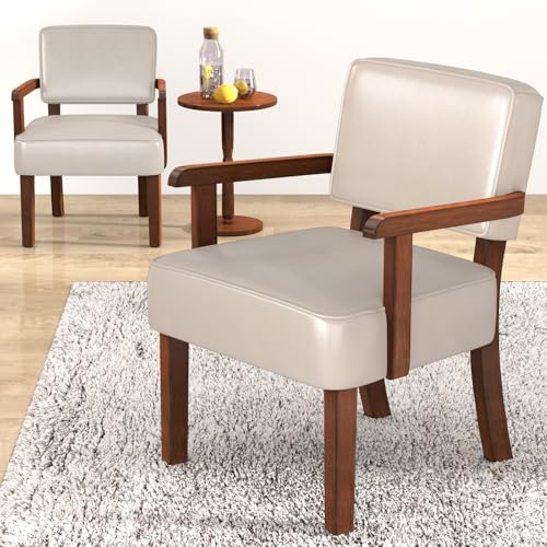 FAGAGA PU Leather Chair with Table