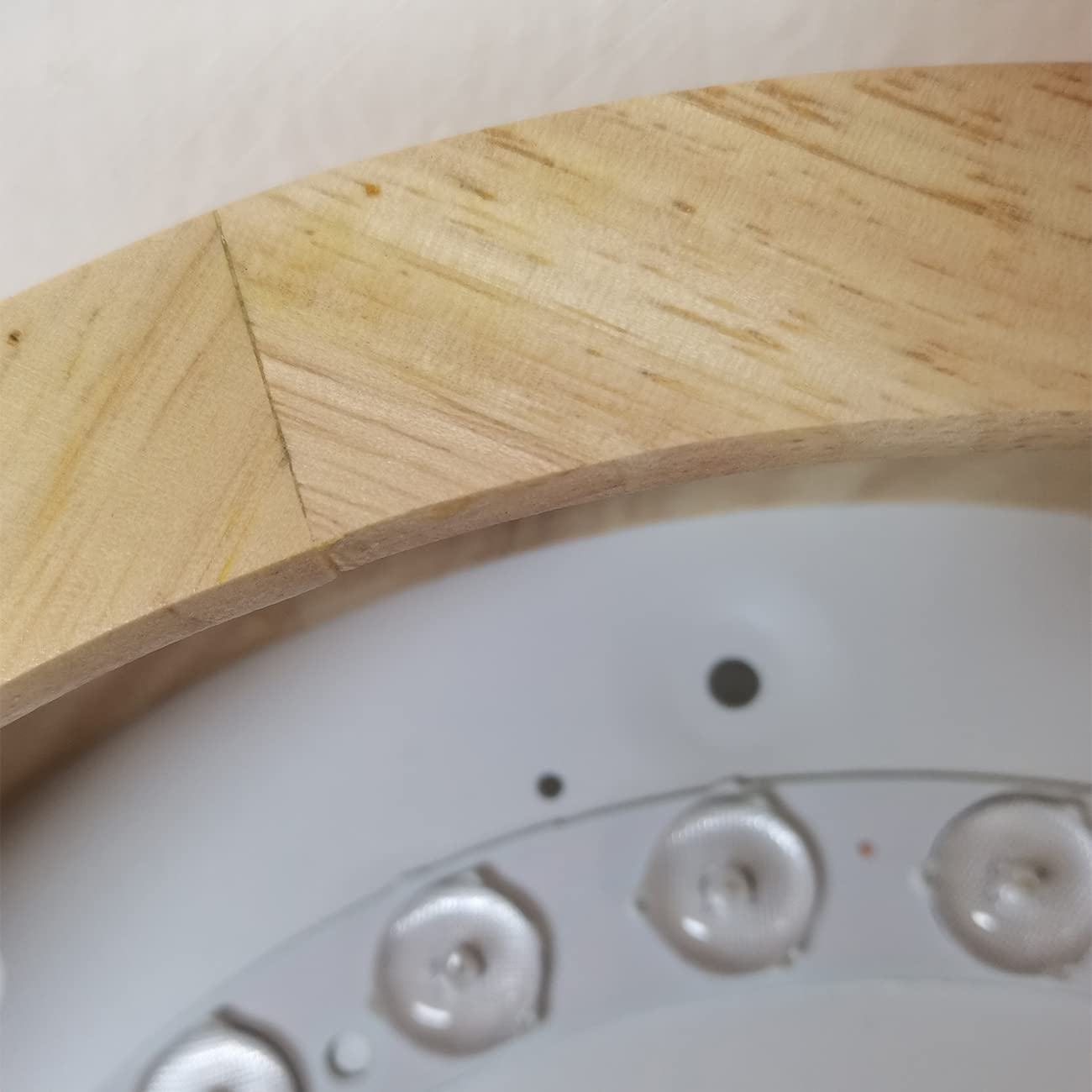 KZT Plafonnier en bois LED avec Détecteur de Mouvement Radar 20W Intérieur Lampe de Plafond Rond, Éclairage plafonnier pour couloir, Hall, Escaliers, Véranda, Garage, 30CM (Blanc chaud - 3000K)