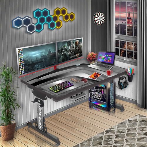 Image of Xtreme PRO Direct Theme Printed Computer Desk for Gaming, Work & Study. Large for PC, Dual Monitors, iMac, and Laptops. Metal & Engineered Wood. Black Stand Desk. 4 Feet-XPB4 (XPB425-CT-211)