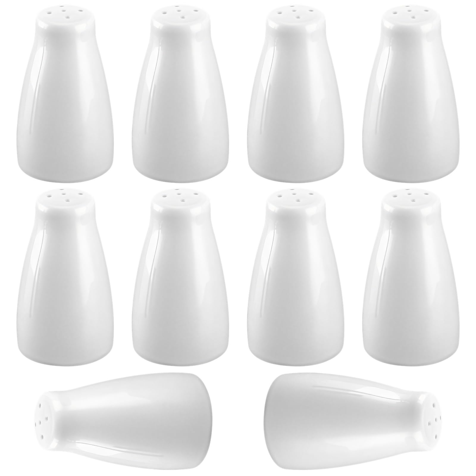 10 szt. ceramicznych solniczek i pieprzniczki, 5-otworowe blaty do kontrolowanych przypraw, kompaktowe dozowniki przypraw do stołów domowych i restauracyjnych, 3 x 8,5 cm, 3 x 8,5 cm