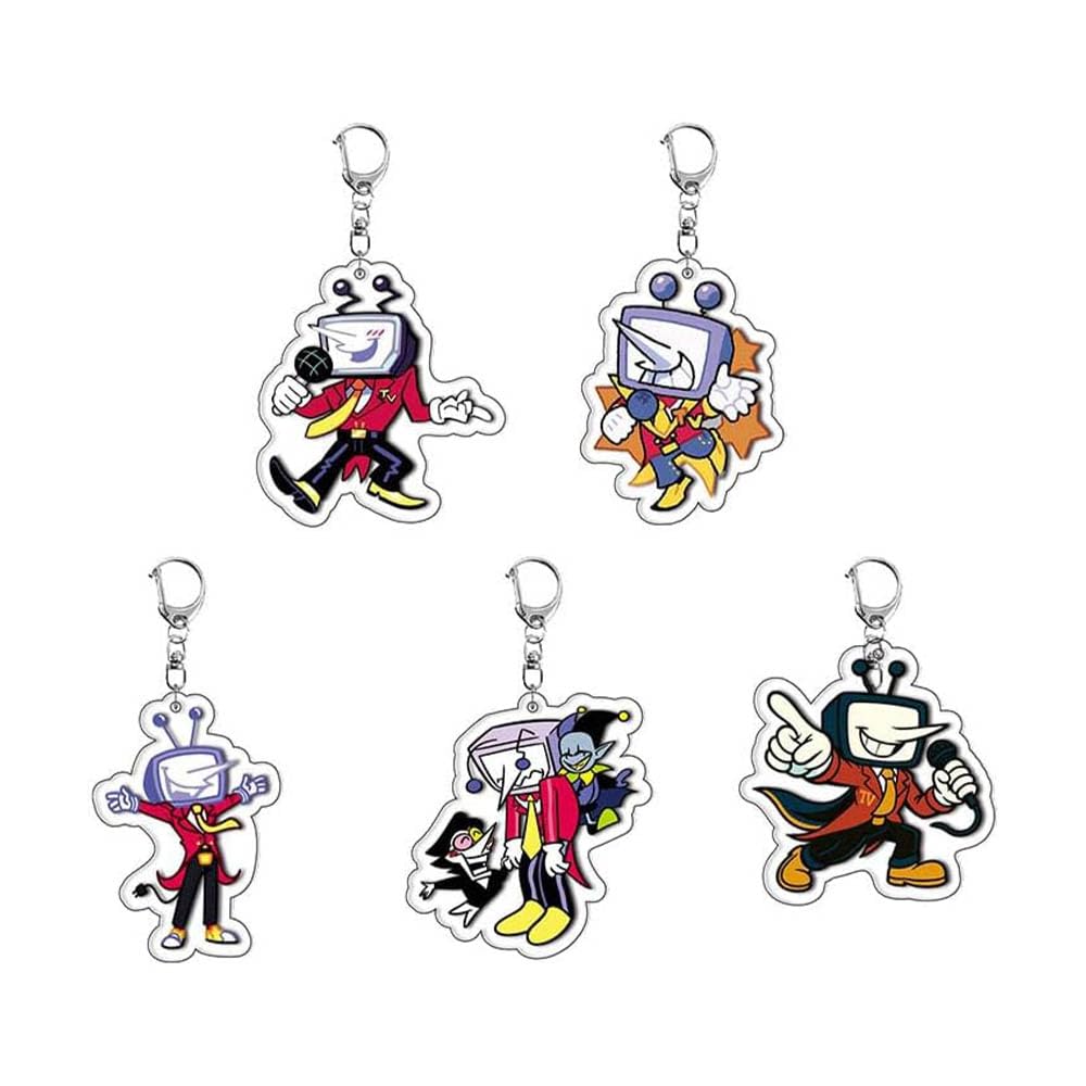 JUSONGKWCP Deltaruns Keychain Game Figure Cosplay Keyring Pendant Deltaruns Acryl Chain Decor Pack of 5