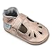 Dotty Fish Zapatos de Cuero Suave para bebés. Niñas. T-Bar en Oro Rosa. 6-12 Meses (19 EU)