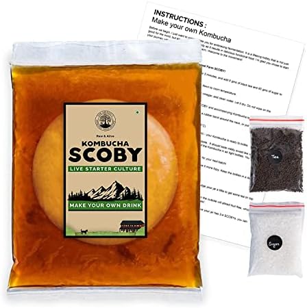 Peepal Farm Products Kombucha SCOBY | Natural Probiotic | Culture and Starter Tea | 100% Natural, No Preservative | Keto-Friendly, Low Sugar, Vegan, Gluten-Free | (400ml)
