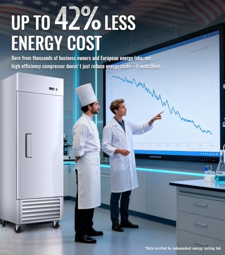 27" W Commercial Refrigerator, 23.6Cu.ft Reach-In Single Door Stainless Steel commercial fridge, 3 Shelves, Fan Cooling, Auto Defrost, Digital Thermostat - Ideal for Restaurant, Bar, Cafe, Shop - Image 6